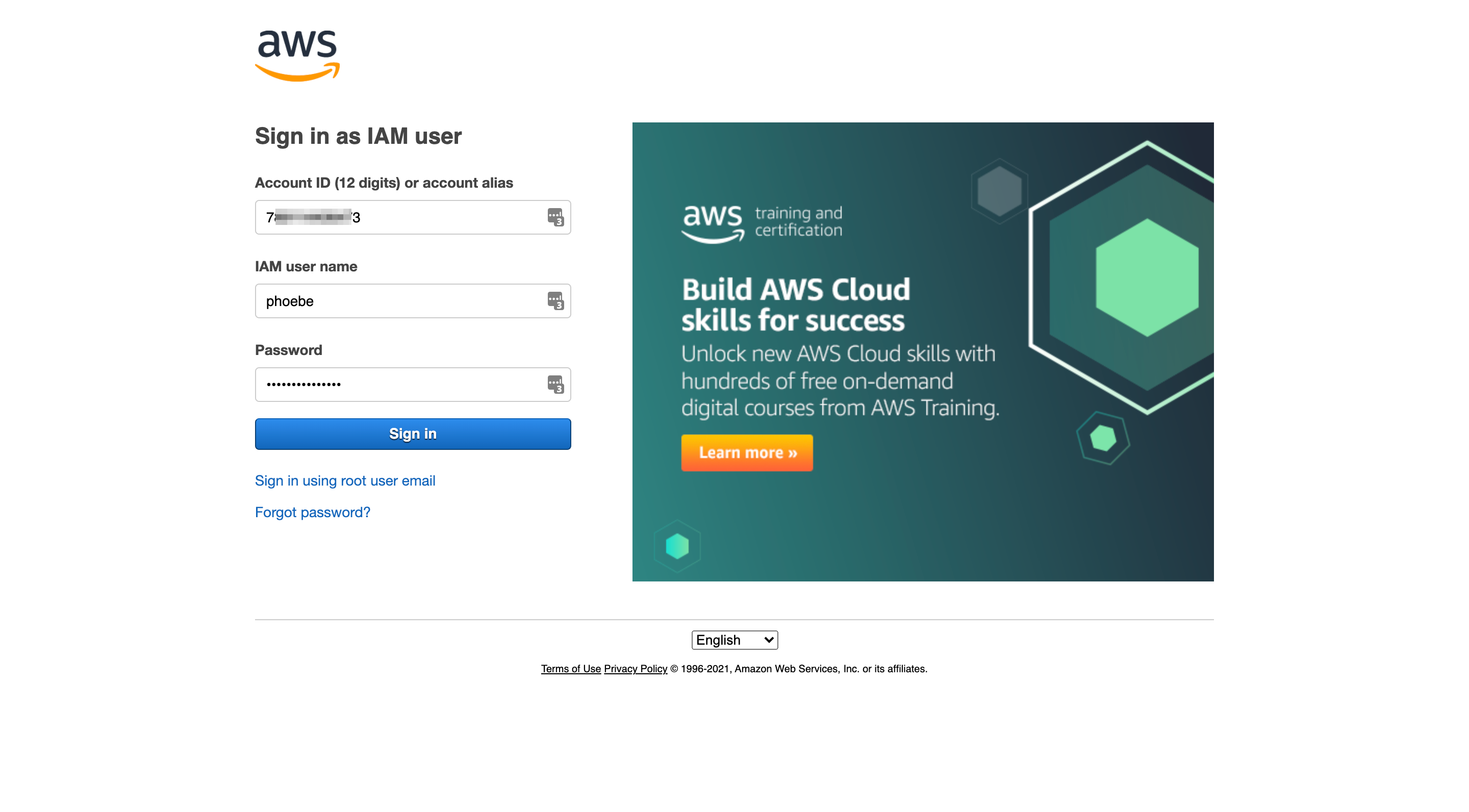 AWS Sign In