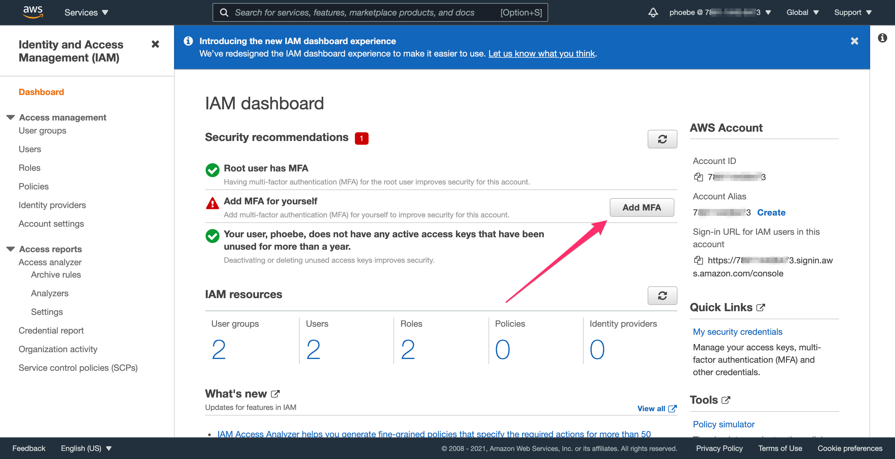 AWS IAM Add MFA