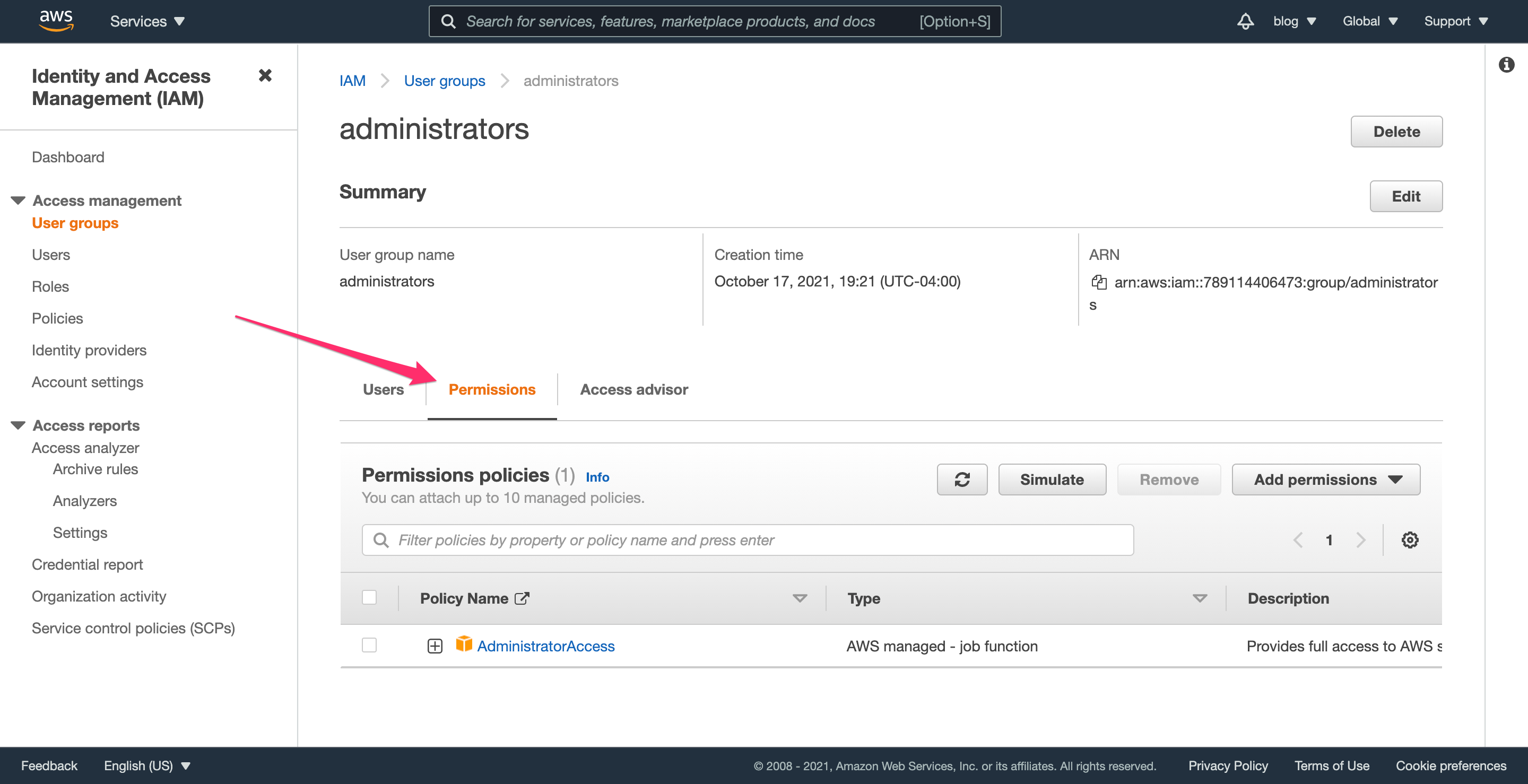 AWS IAM Remove Permission from Group