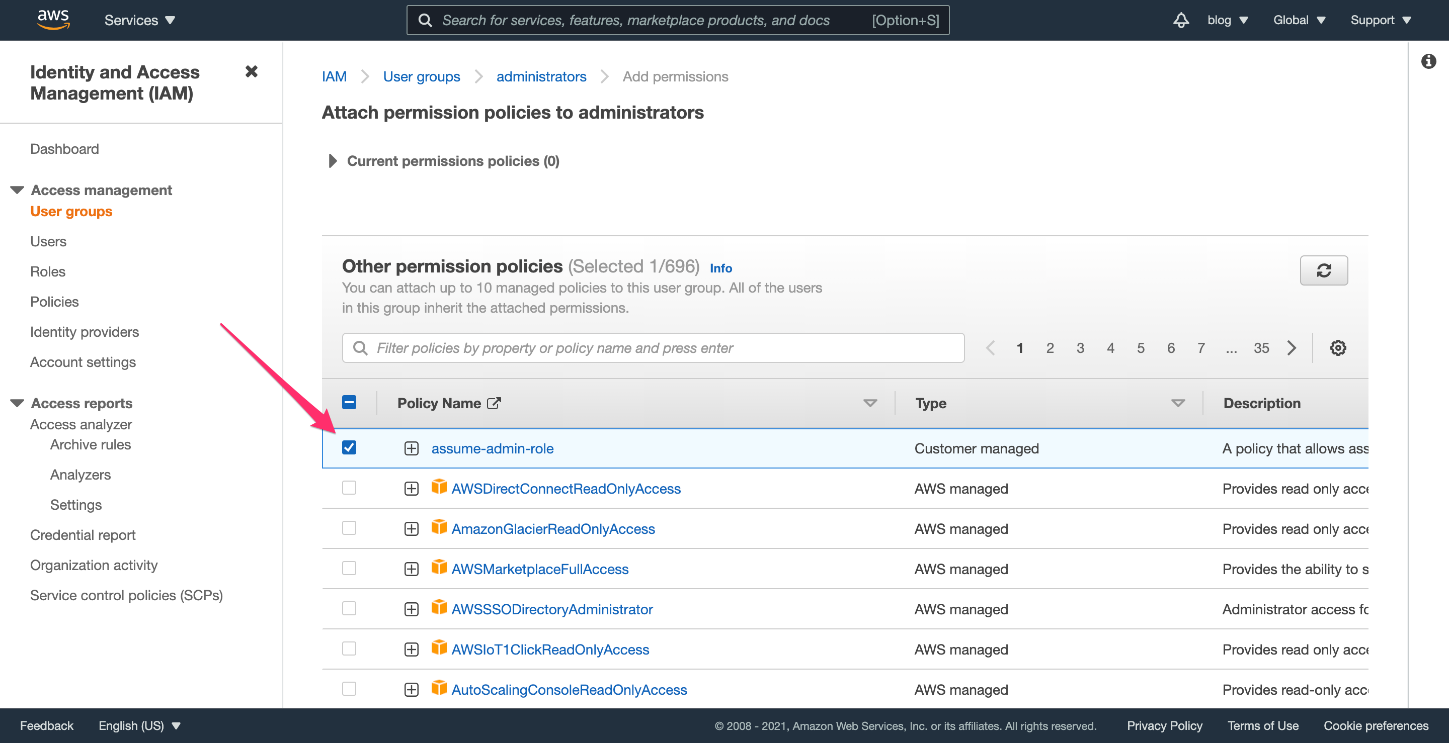 AWS IAM Remove Permission from Group