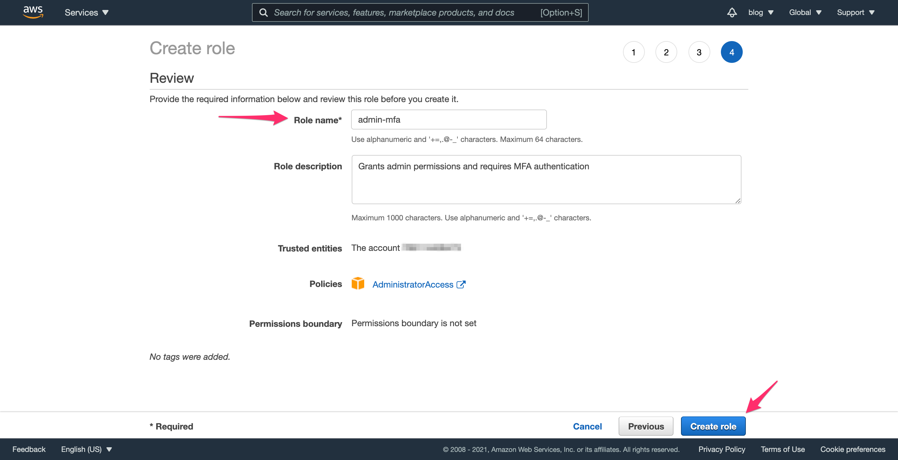 AWS IAM Role Creation Final Step