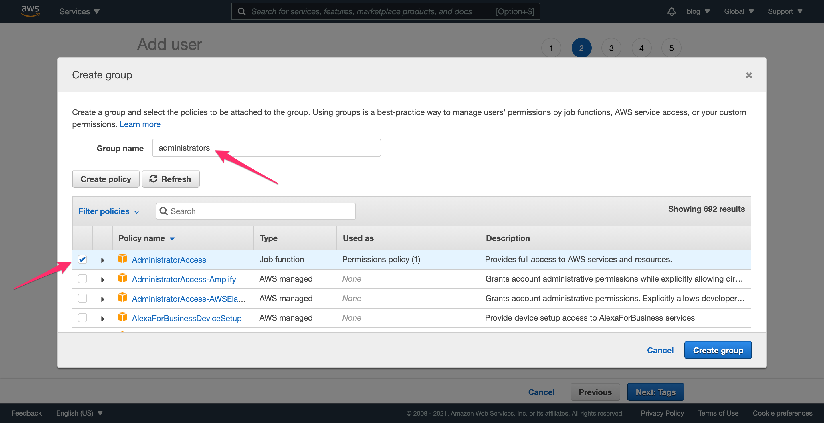 AWS IAM Admin Group Overview